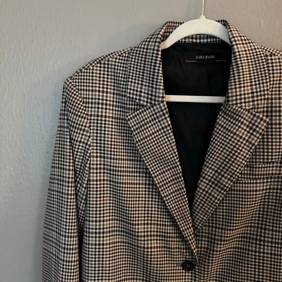ZARA Plaid Oversized Blazer Size Small casual workwear comfort - Picture 2 of 6